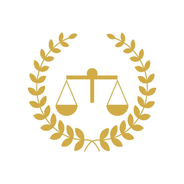 Justicia escala logo abogado, Escalas de Justicia signo icono. Símbolo del Tribunal de Justicia, icono gráfico abstracto, plantilla de diseño de logotipo, símbolo para la empresa — Archivo Imágenes Vectoriales