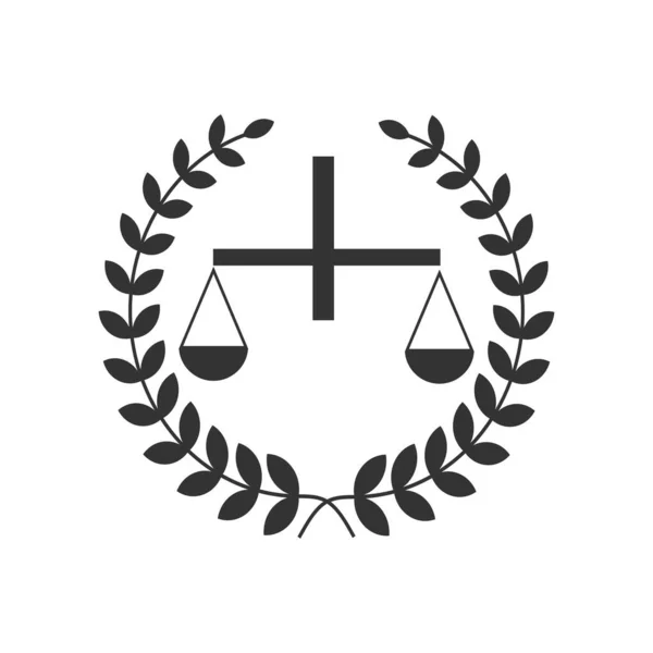 Justice scales lawyer logo, Scales of Justice sign icon. Soudní symbol, Abstraktní grafická ikona, šablona pro design loga, symbol pro firmu — Stockový vektor