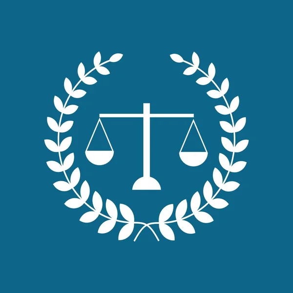 Justicia escala logo abogado, Escalas de Justicia signo icono. Símbolo del Tribunal de Justicia, icono gráfico abstracto, plantilla de diseño de logotipo, símbolo para la empresa — Vector de stock