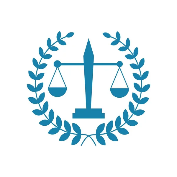 Justicia escala logo abogado, Escalas de Justicia signo icono. Símbolo del Tribunal de Justicia, icono gráfico abstracto, plantilla de diseño de logotipo, símbolo para la empresa — Vector de stock