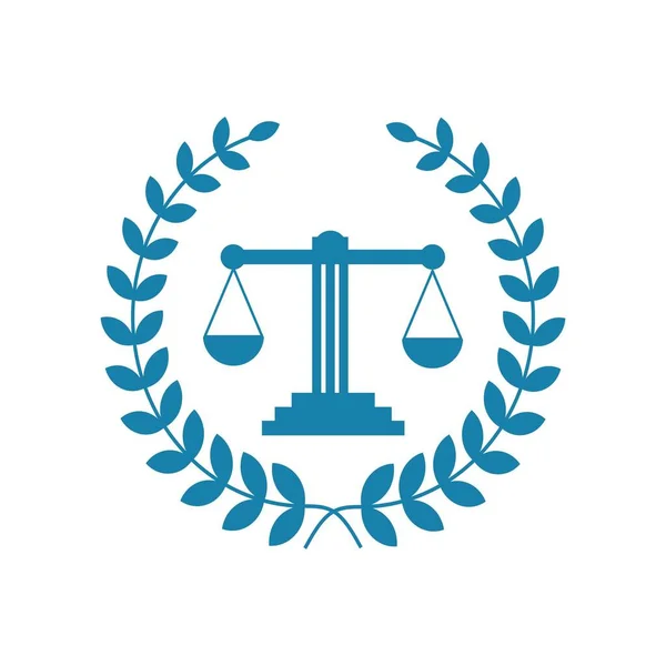 Justicia escala logo abogado, Escalas de Justicia signo icono. Símbolo del Tribunal de Justicia, icono gráfico abstracto, plantilla de diseño de logotipo, símbolo para la empresa — Vector de stock