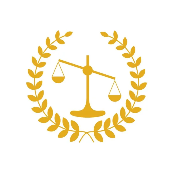 Justice våg advokat logotyp, Scales of Justice tecken ikon. Domstolens symbol, Abstrakt grafisk ikon, logotyp design mall, symbol för företag — Stock vektor