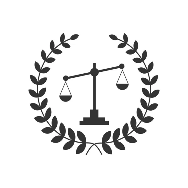 Justice scales lawyer logo, Scales of Justice sign icon. Soudní symbol, Abstraktní grafická ikona, šablona pro design loga, symbol pro firmu — Stockový vektor