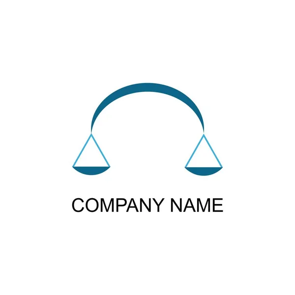 Escala de Justiça, Direito, Advogados Ícone Vector Logo Modelo Ilustração Design —  Vetores de Stock