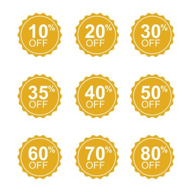 Özel teklif satış etiketi indirim sembolü perakende etiket işareti fiyat izole modern grafik tarzı vektör - Vektör