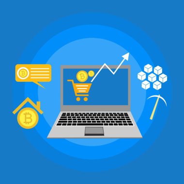 Engelleme zinciri şeması, kripto para birimi, sunucu odası, bilgisayarlar, veri işleme, internet vektör teknolojisinde para aktarımı