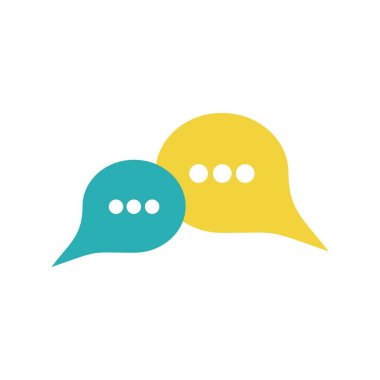 Sohbet simgesi, sms simgesi, Yorumlar simgesine, konuşma kabarcıklar simge vektör düz tasarımı