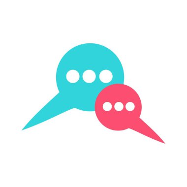 Sohbet simgesi, sms simgesi, Yorumlar simgesine, konuşma kabarcıklar simge vektör düz tasarımı