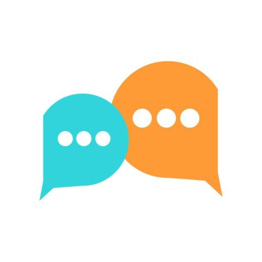 Sohbet simgesi, sms simgesi, Yorumlar simgesine, konuşma kabarcıklar simge vektör düz tasarımı