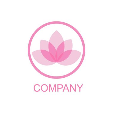Lotus çiçeği vektör tasarımı. Sağlık, kozmetik, spa, güzellik salonu veya butiğin zarif çiçek sembolü. Kadınsı logo şablonu.