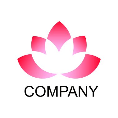 Nilüfer çiçeği logosu tasarımı sanatsal renkli minimalist