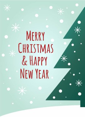 Neşeli Noel ve mutlu yeni yıl vintage kartı