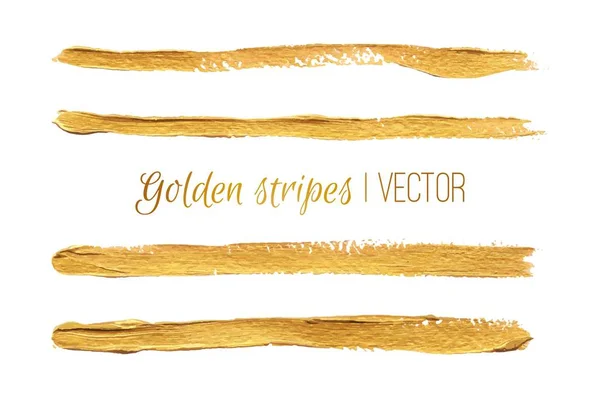 Pinceladas de pincel de ouro. Projeto vetorial — Vetor de Stock