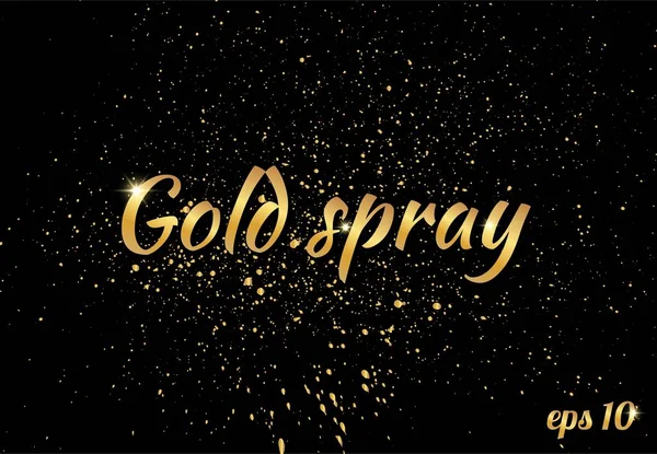 Gold spray texture isolated on black background