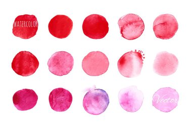 Pembe boya sıçramalarına ayarlayın. Vektör arka planlar