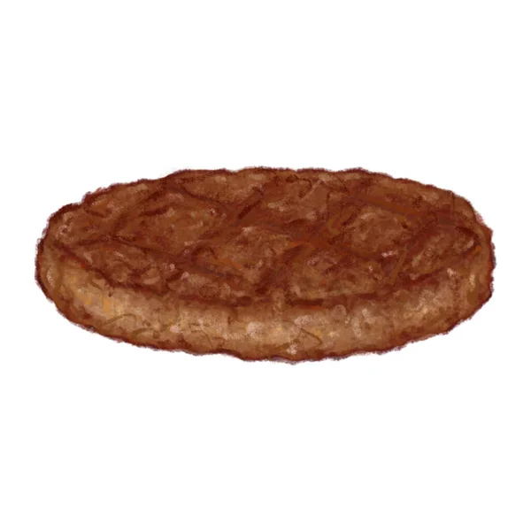 Stekt kött Cutlet handritad illustration — Stockfoto