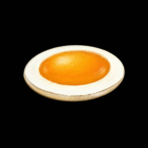 Huevo Frito Dibujado Mano Ilustración Acuarela Tortilla Con Yema Para — Foto de Stock