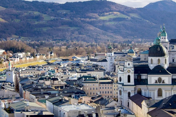 Panoramautsikt Över Staden Salzburg Austria — Stockfoto