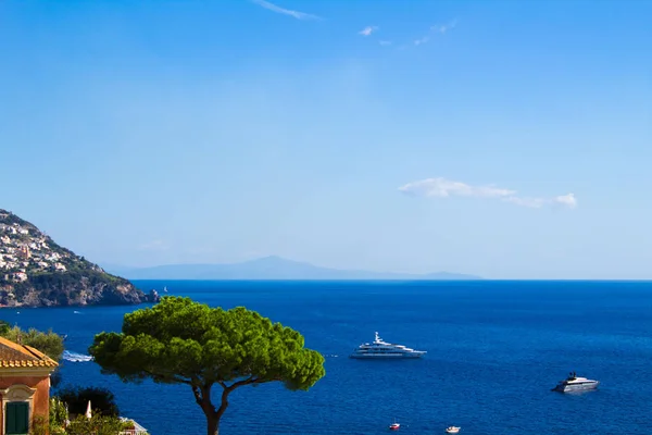 Bella Vista Sul Mare Sulla Costa Nella Giornata Sole Positano — Foto Stock