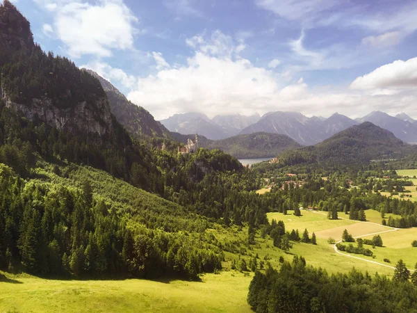 Hermosa Vista Superior Las Montañas Bosque Día Verano Bavaria Alemania —  Fotos de Stock