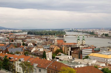 Panoramic view of the city, river and  island.Budapest. Hungary.