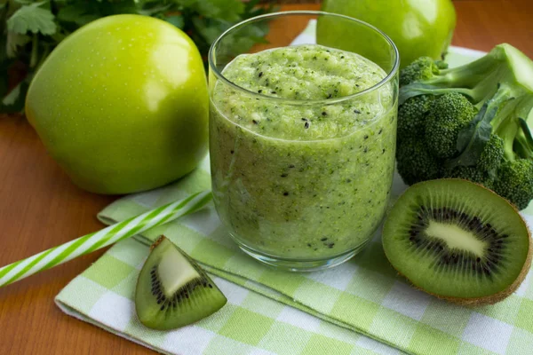 Vegetarian Smoothie Green Napkin — Stock Photo, Image
