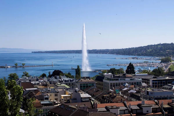 Panoramic View City Lake Summer Day Geneva Switzerland — Stock Photo, Image