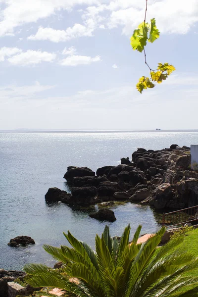 Bela Vista Praia Oceano Dia Ensolarado Cascais Portugal — Fotografia de Stock