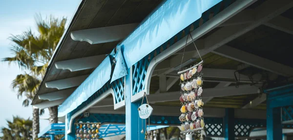 Bar Sulla Spiaggia Decorato Con Conchiglie Iscrizione Relax Costa Adriatica — Foto Stock