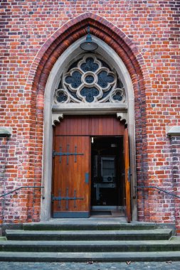 Bremen, Almanya, Ocak, 2019-tarihi Schnoorviertel Noel dekorasyon ve ışıklar ile renkli evler