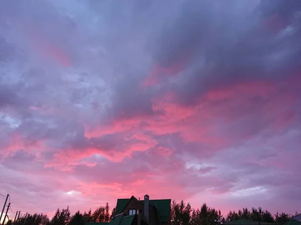 Village Kazan Warm Summer Evening Sunset Time — Stock Photo, Image