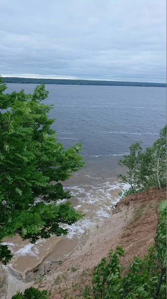 Tranquilo Volga Debido Fuerte Viento — Foto de Stock