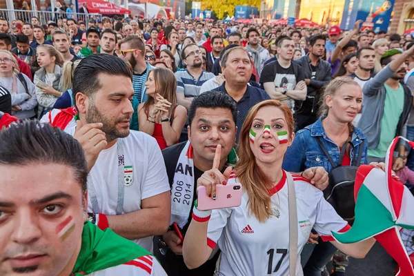 Petersburg Ryssland Juni 2018 Fifa World Cup Iranska Fans Stå — Stockfoto