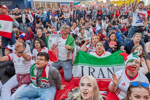 Petersburg Ryssland Juni 2018 Skara Fans Från Iran Och Andra — Stockfoto