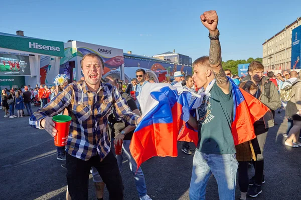 San Petersburgo Rusia Junio 2018 Los Partidarios Selección Fútbol Nacional — Foto de Stock