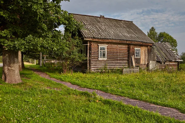 Capanna Tronchi Contadino Cabina Legno Fatta Tronchi — Foto Stock