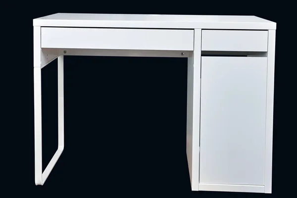 Mesa Computador Com Armário Com Uma Porta Duas Gavetas Isolada — Fotografia de Stock