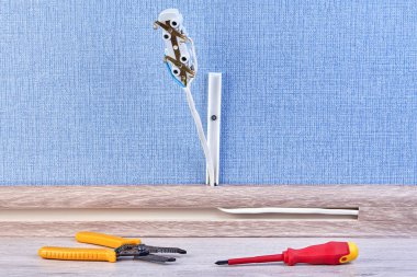 Sökülen tel ve tornavida, portre.