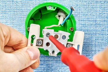 Elektrik kutusunun bağlantı parçaları.