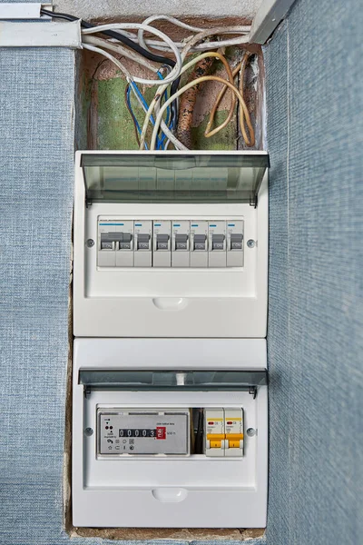 Placa disyuntora del sistema eléctrico doméstico . —  Fotos de Stock