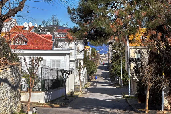 Estambul Turquía Febrero 2020 Distrito Adalar Una Calle Que Desciende — Foto de Stock