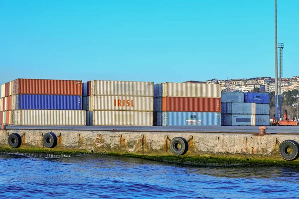 Istanbul Turkije Februari 2020 Industriële Containerwerf Voor Logistiek Import Export — Stockfoto