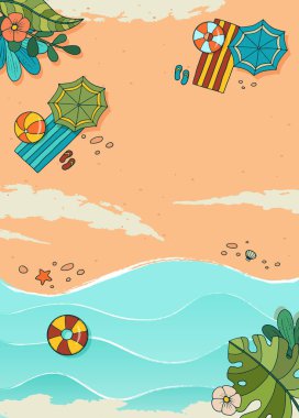 Yaz arkaplanları için sevimli vektör illüstrasyonu