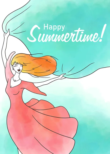 Cute vector illustration for summer backgrounds — Stock Vector