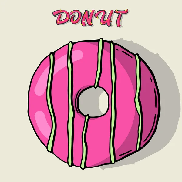 Γλειασμένο ντόνατ. Μεμονωμένα ντόνατς με γλάσο και δάγκωμα — Διανυσματικό Αρχείο