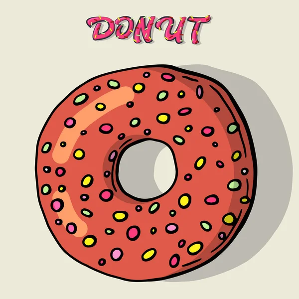 Donut glaseado. Donuts aislados con esmalte y mordedura — Vector de stock