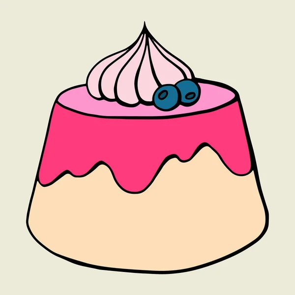 Dessert Icône Pudding Dessiné Main Vectoriel Pour Café Menu Conception — Image vectorielle