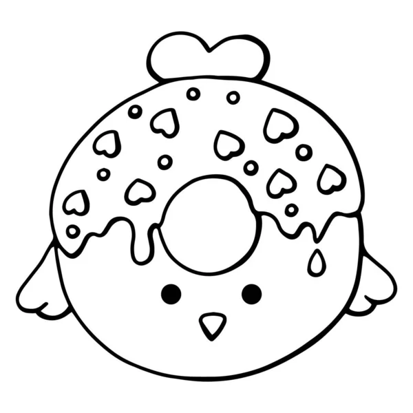 Glazed Animal Bonito Donut Donuts Isolados Com Esmalte Mordida Comido — Vetor de Stock