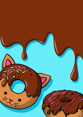 Tatlı, jöleli çörek hayvan kartı. Jöleli ve ısırıklı çörek kartı.