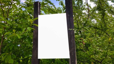Kadar sahte boş reklam Billboard işareti kentsel genel beyaz izole kırpma yolu şablon Reklam Banner